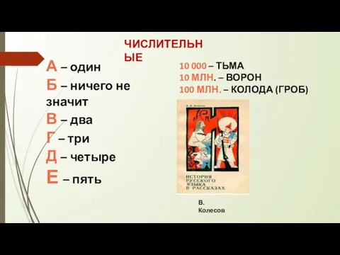 А – один Б – ничего не значит В – два Г