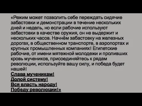 «Режим может позволить себе переждать сидячие забастовки и демонстрации в течение нескольких