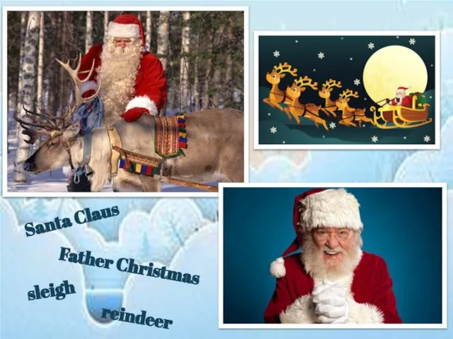 Santa Claus Father Christmas sleigh reindeer