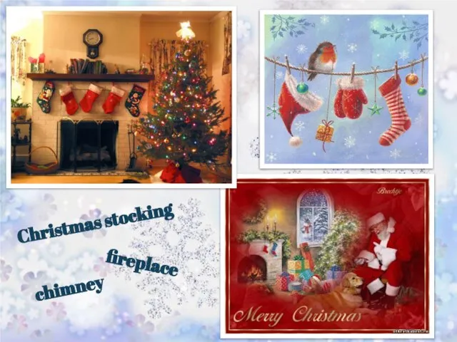 Christmas stocking fireplace chimney