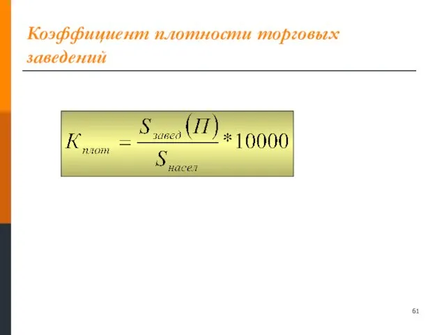 Коэффициент плотности торговых заведений