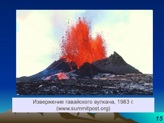 Извержение гавайского вулкана, 1983 г. (www.summitpost.org)