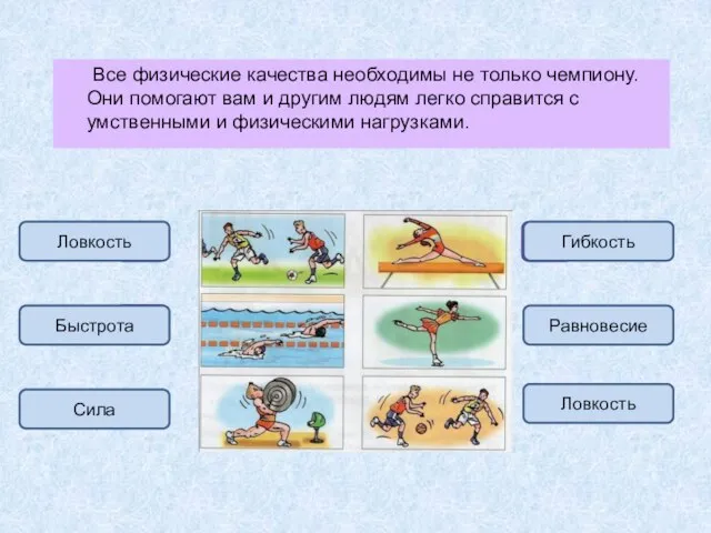 Все физические качества необходимы не только чемпиону. Они помогают вам и другим