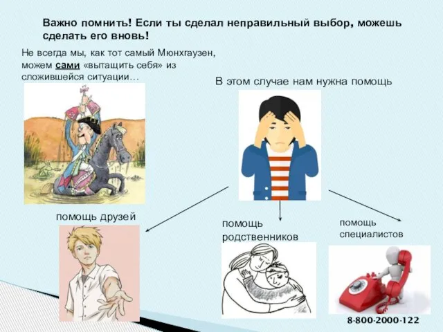 Не всегда мы, как тот самый Мюнхгаузен, можем сами «вытащить себя» из