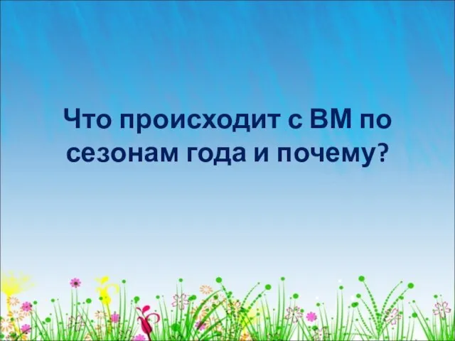 Что происходит с ВМ по сезонам года и почему?