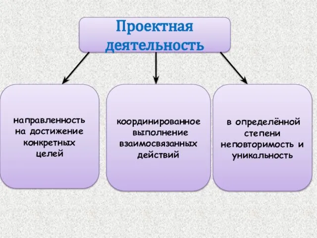 Проектная деятельность направленность на достижение конкретных целей координированное выполнение взаимосвязанных действий в