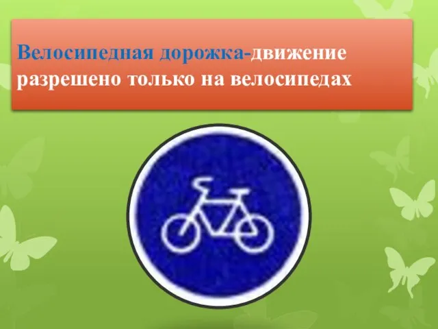 Велосипедная дорожка-движение разрешено только на велосипедах