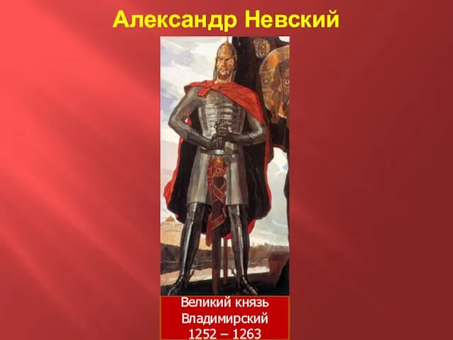 Александр Невский Великий князь Владимирский 1252 – 1263