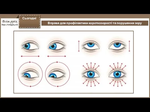 Сьогодні Вправа для профілактики короткозорості та порушення зору