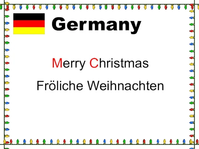 Germany Merry Christmas Fröliche Weihnachten