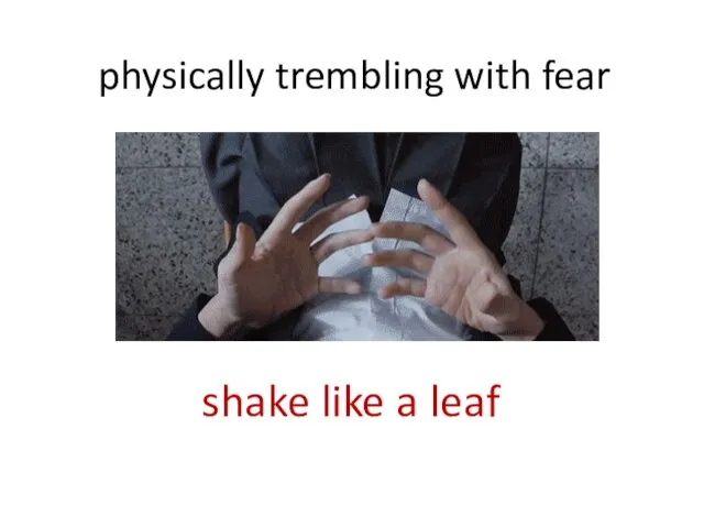 physically trembling with fear shake like a leaf