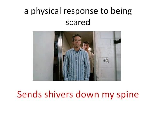 a physical response to being scared Sends shivers down my spine
