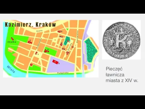 Pieczęć ławnicza miasta z XIV w.