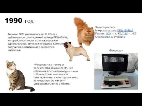 1990 год Базовое ОЗУ увеличилось до 32 Кбайт и добавлен программируемый таймер