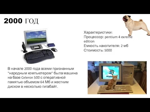 2000 ГОД Характеристики: Процессор: pentium 4 exreme edition Емкость накопителя: 2 мб