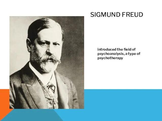 SIGMUND FREUD introduced the field of psychoanalysis, a type of psychotherapy
