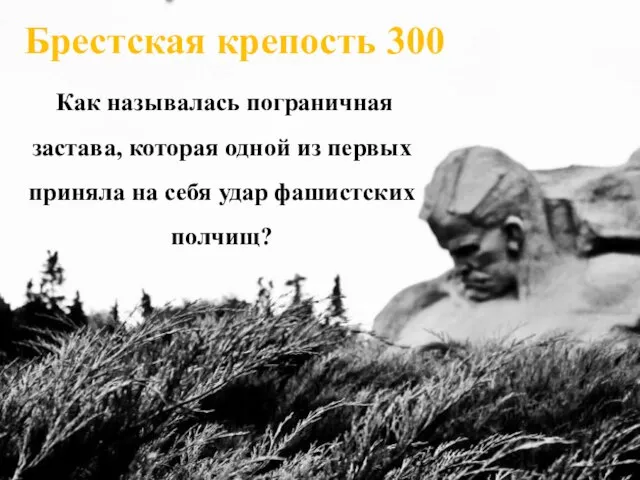 Брестская крепость 300 Как называлась пограничная застава, которая одной из первых приняла