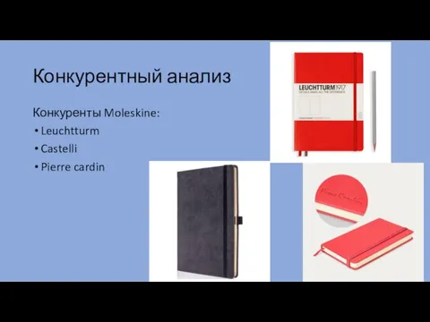 Конкурентный анализ Конкуренты Moleskine: Leuchtturm Castelli Pierre cardin