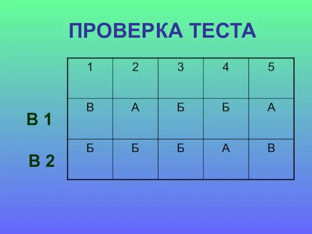 ПРОВЕРКА ТЕСТА В 1 В 2