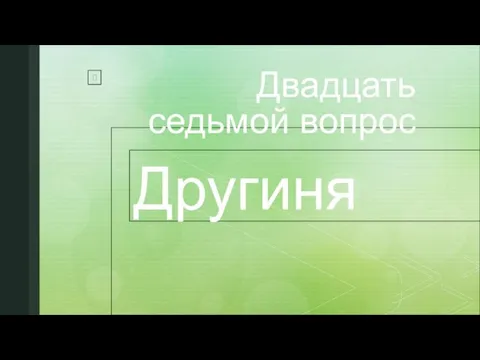 Двадцать седьмой вопрос Другиня