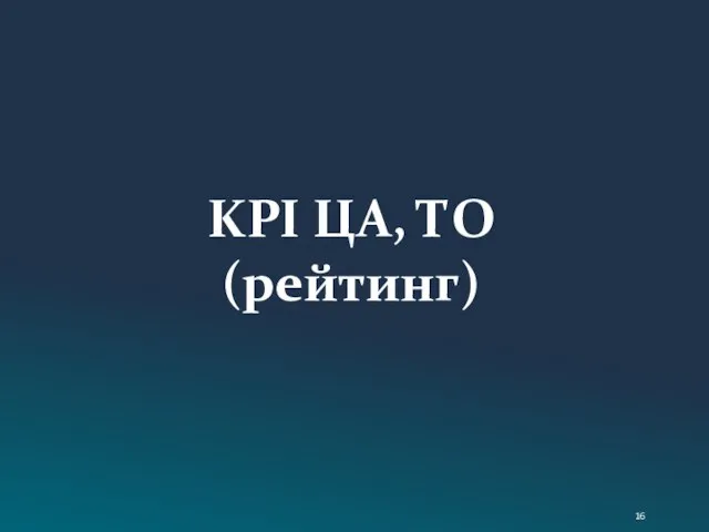 KPI ЦА, ТО (рейтинг)