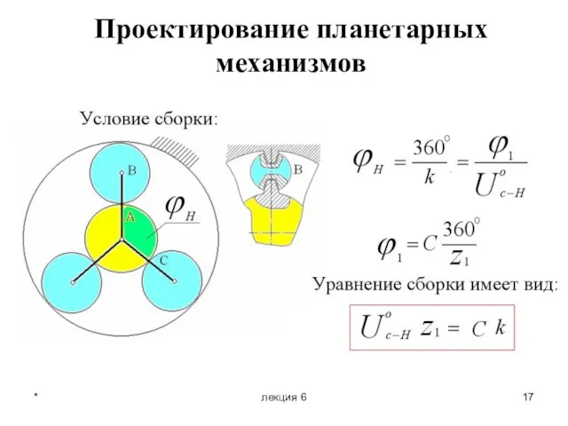 * лекция 6 Проектирование планетарных механизмов