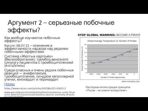 Аргумент 2 – серьезные побочные эффекты? Как вообще изучаются побочные эффекты? Nature: