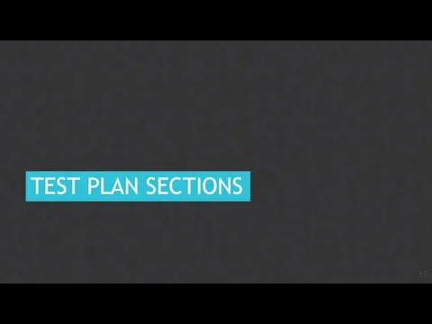 TEST PLAN SECTIONS