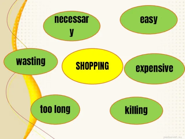 SHOPPING necessary wasting too long killing expensive easy