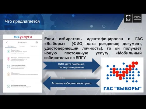 Что предлагается ФИО, дата рождения, паспортные данные Активное избирательное право Если избиратель