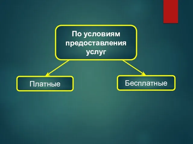 По условиям предоставления услуг Платные Бесплатные