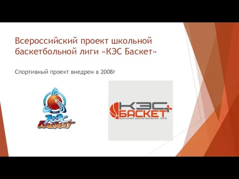 Всероссийский проект школьной баскетбольной лиги «КЭС Баскет» Спортивный проект внедрен в 2008г