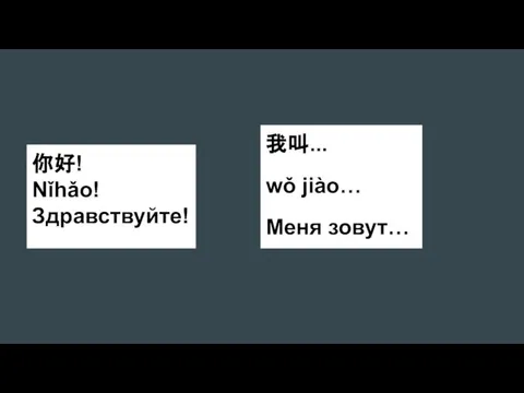 我叫... wǒ jiào… Меня зовут…