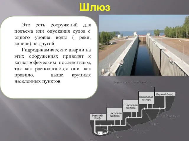 Это сеть сооружений для подъема или опускания судов с одного уровня воды