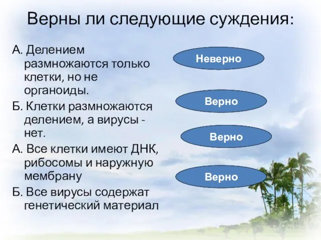 Верны ли следующие суждения: А. Делением размножаются только клетки, но не органоиды.