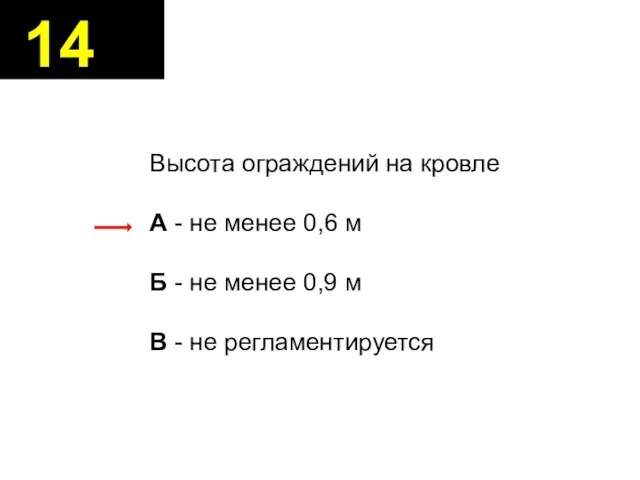 Высота ограждений на кровле А - не менее 0,6 м Б -