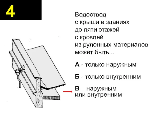 4 Водоотвод с крыши в зданиях до пяти этажей с кровлей из