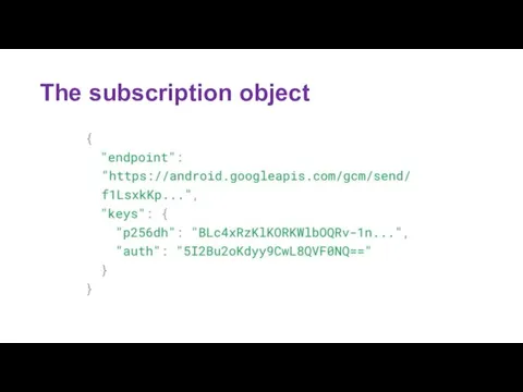 The subscription object