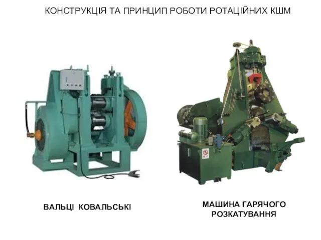 КОНСТРУКЦІЯ ТА ПРИНЦИП РОБОТИ РОТАЦІЙНИХ КШМ ВАЛЬЦІ КОВАЛЬСЬКІ МАШИНА ГАРЯЧОГО РОЗКАТУВАННЯ