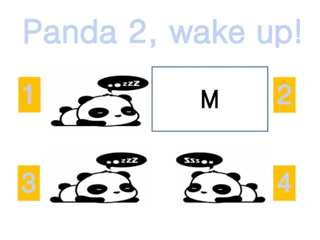 Panda 2, wake up! 2 3 1 4 M