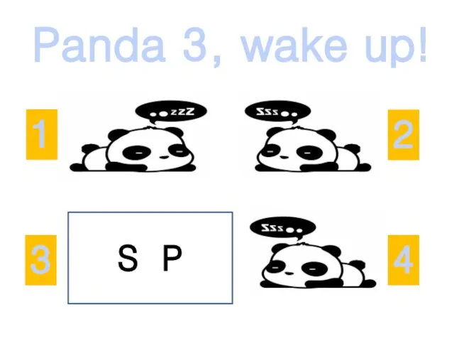 Panda 3, wake up! 2 3 1 4 S P