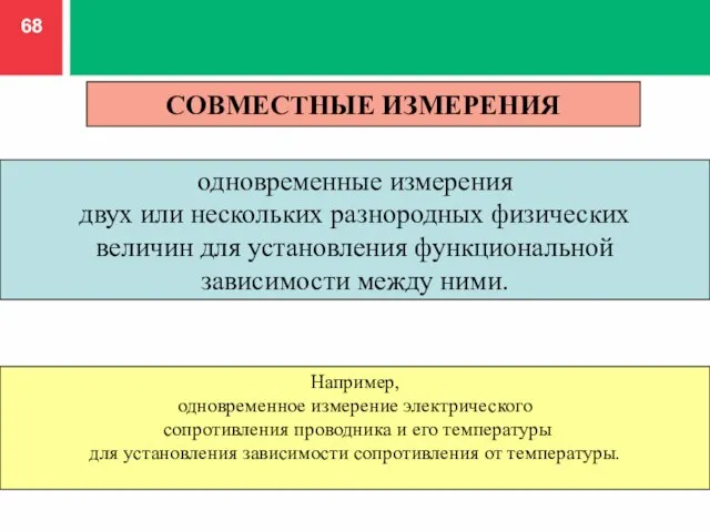 СОВМЕСТНЫЕ ИЗМЕРЕНИЯ одновременные измерения двух или нескольких разнородных физических величин для установления