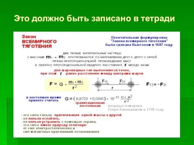 Это должно быть записано в тетради