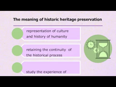 The meaning of historic heritage preservation representation of culture and history of