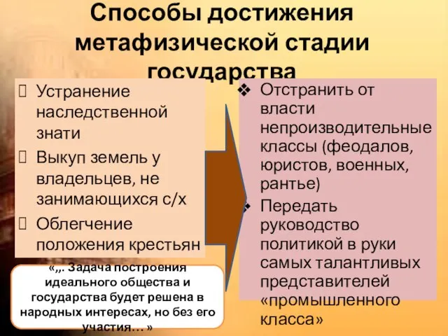 «,,. Задача построения идеального общества и государства будет решена в народных интересах,