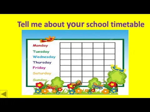 Tell me about your school timetable