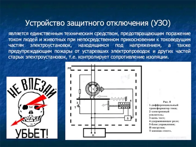 Устройство защитного отключения (УЗО) является единственным техническим средством, предотвращающим поражение током людей