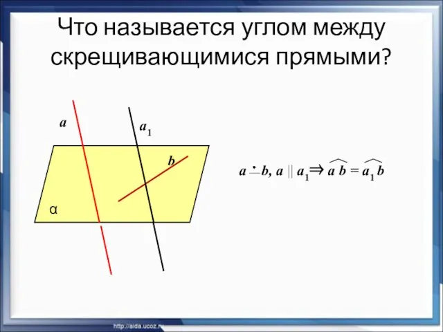 Что называется углом между скрещивающимися прямыми?