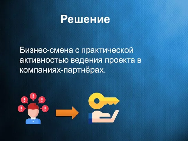 Бизнес-смена с практической активностью ведения проекта в компаниях-партнёрах. Решение