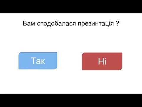 Вам сподобалася презинтація ? Так Ні